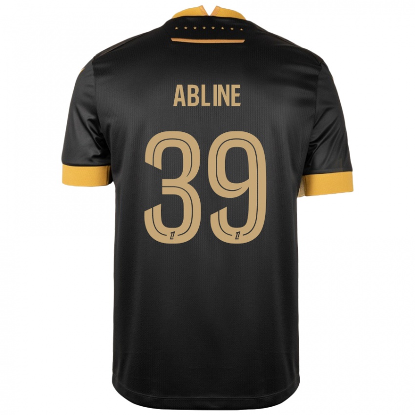 Børn Matthis Abline #39 Sort Brun Udebane Spillertrøjer 2024/25 Trøje T-Shirt