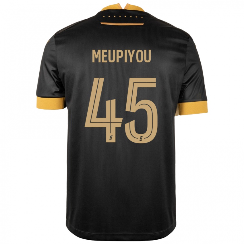 Børn Bastien Meupiyou #45 Sort Brun Udebane Spillertrøjer 2024/25 Trøje T-Shirt