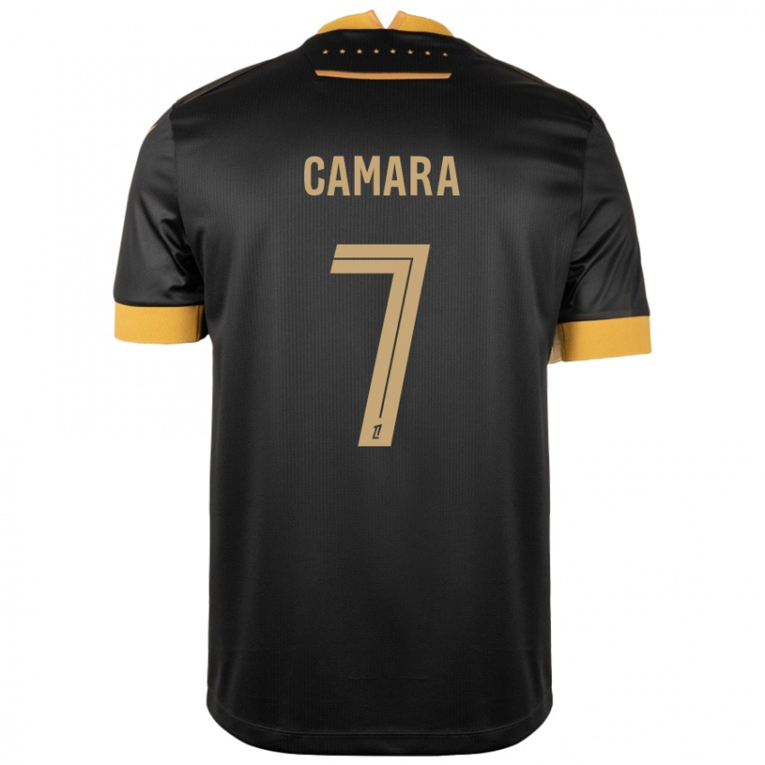 Børn Mohamed Camara #7 Sort Brun Udebane Spillertrøjer 2024/25 Trøje T-Shirt