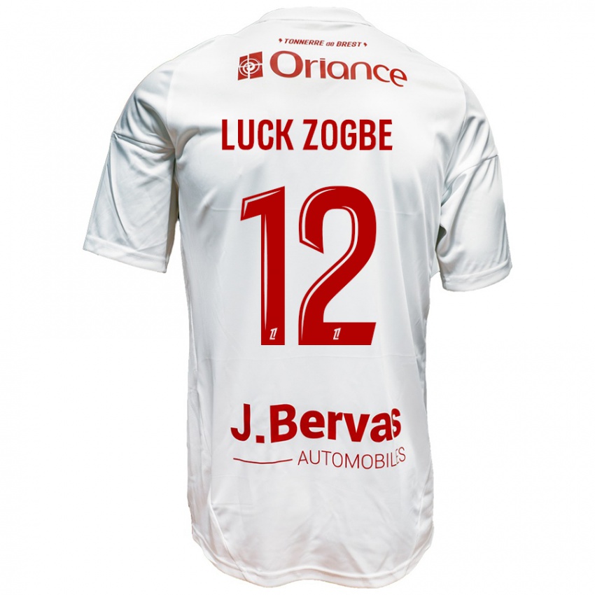 Børn Luck Zogbé #12 Hvid Rød Udebane Spillertrøjer 2024/25 Trøje T-Shirt