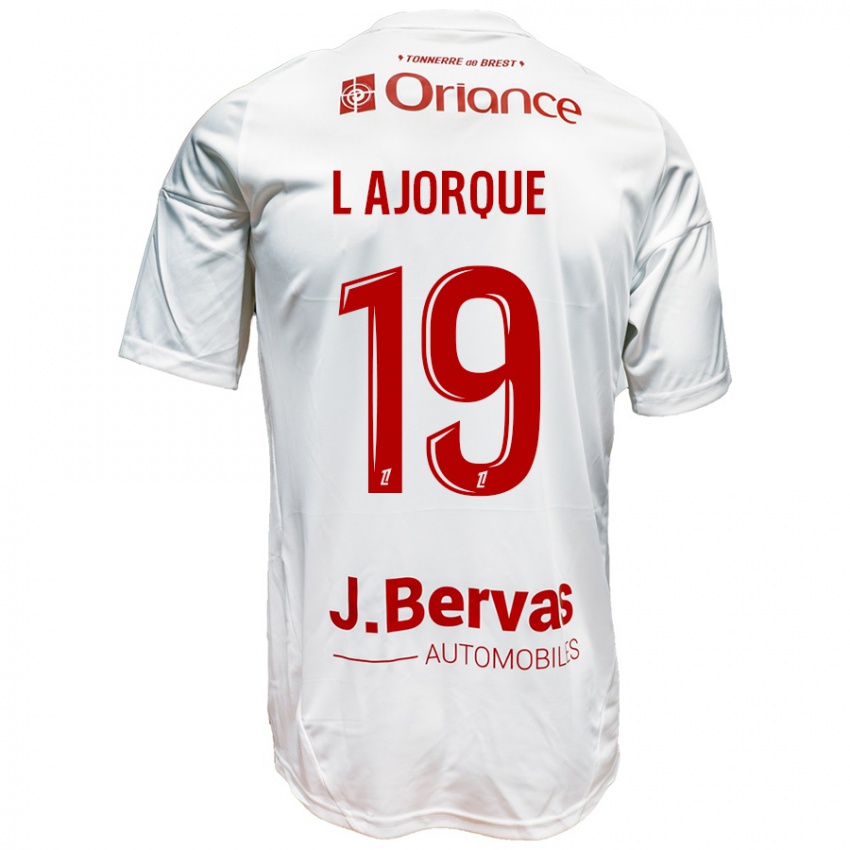 Børn Ludovic Ajorque #19 Hvid Rød Udebane Spillertrøjer 2024/25 Trøje T-Shirt