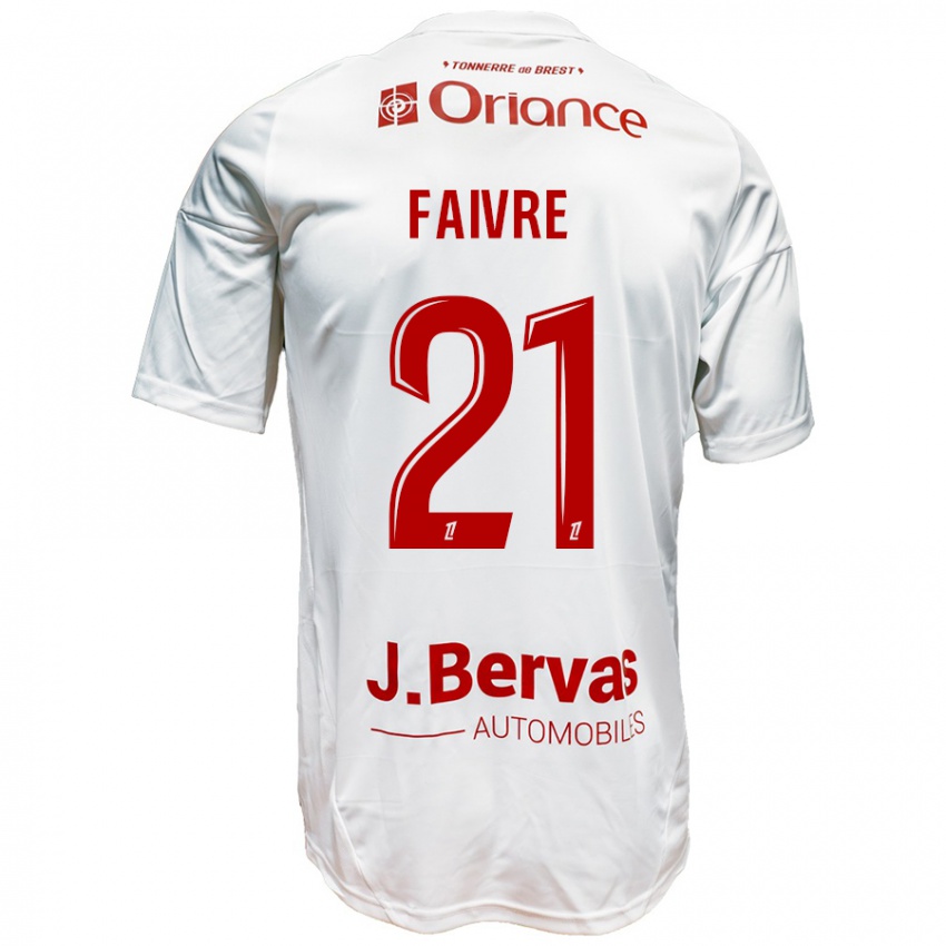 Børn Romain Faivre #21 Hvid Rød Udebane Spillertrøjer 2024/25 Trøje T-Shirt