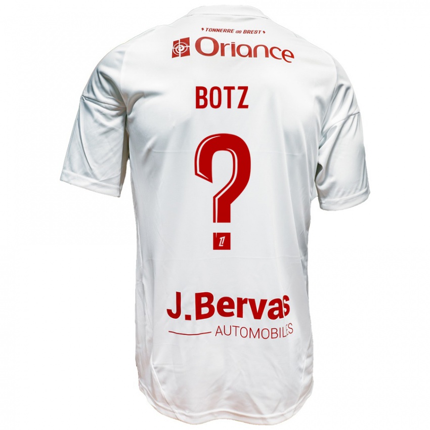 Børn Léo Botz #0 Hvid Rød Udebane Spillertrøjer 2024/25 Trøje T-Shirt