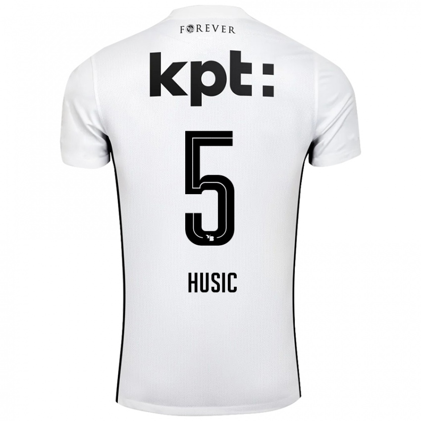 Børn Anel Husic #5 Hvid Sort Udebane Spillertrøjer 2024/25 Trøje T-Shirt