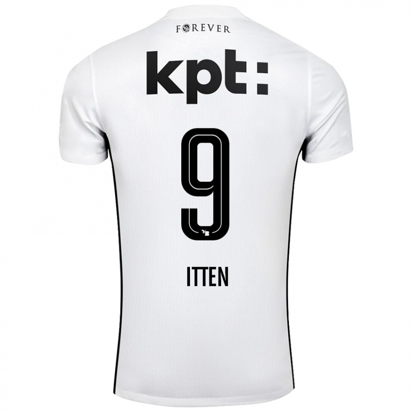 Børn Cedric Itten #9 Hvid Sort Udebane Spillertrøjer 2024/25 Trøje T-Shirt