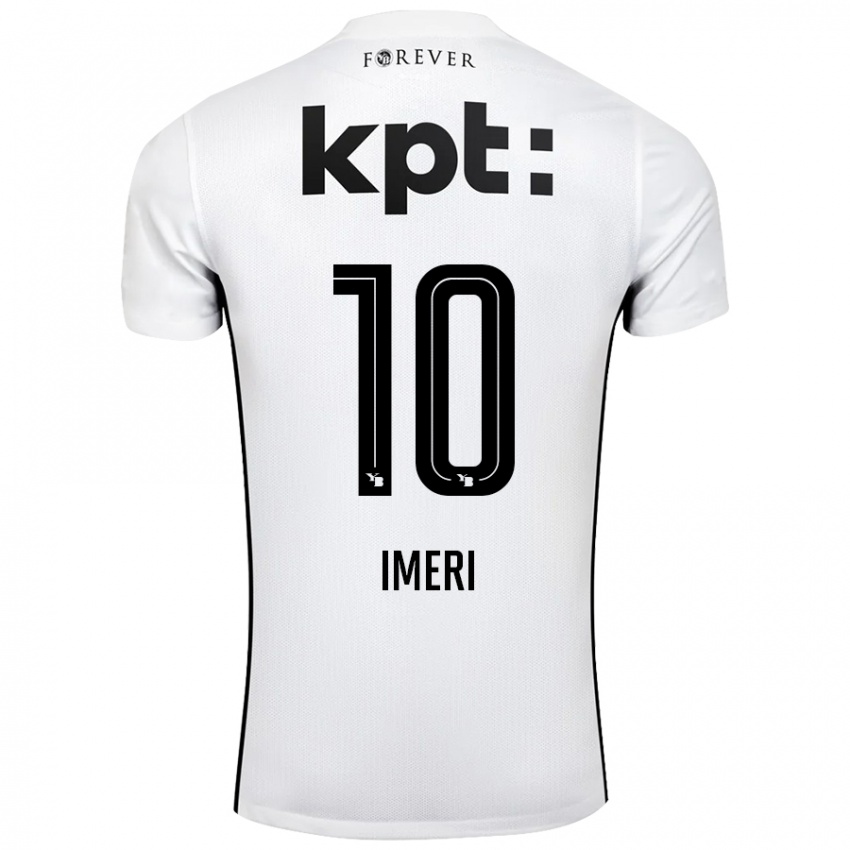 Børn Kastriot Imeri #10 Hvid Sort Udebane Spillertrøjer 2024/25 Trøje T-Shirt