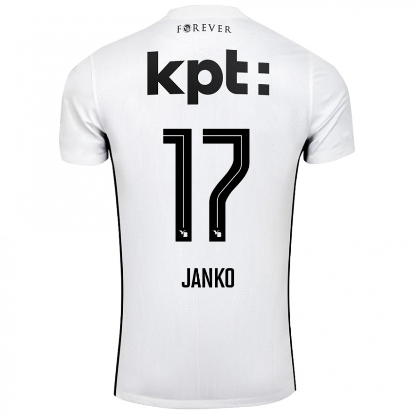 Børn Saidy Janko #17 Hvid Sort Udebane Spillertrøjer 2024/25 Trøje T-Shirt