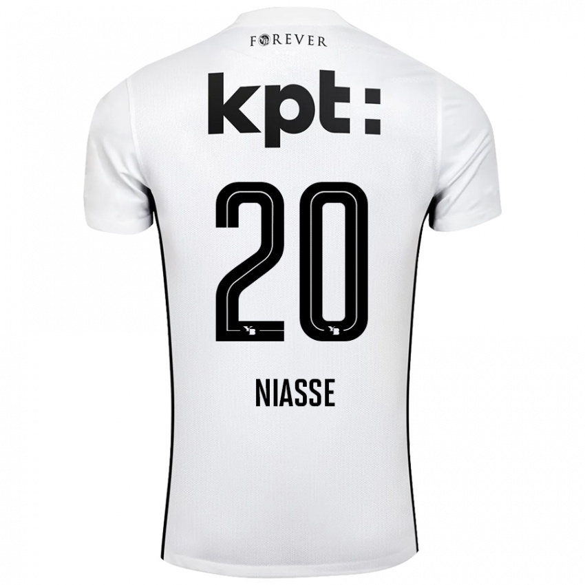 Børn Cheikh Niasse #20 Hvid Sort Udebane Spillertrøjer 2024/25 Trøje T-Shirt