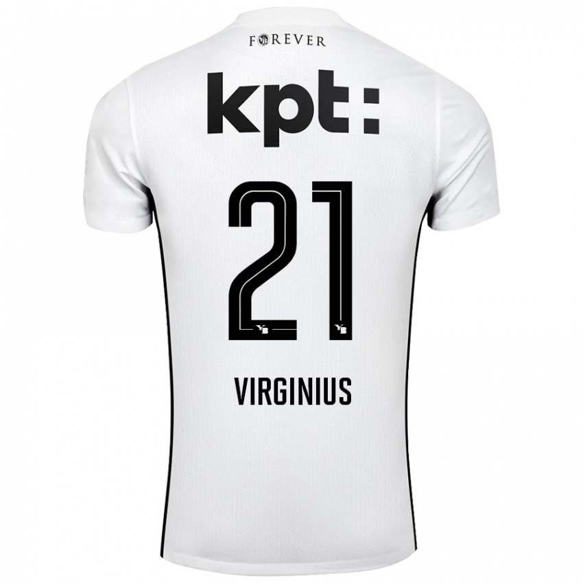 Børn Alan Virginius #21 Hvid Sort Udebane Spillertrøjer 2024/25 Trøje T-Shirt