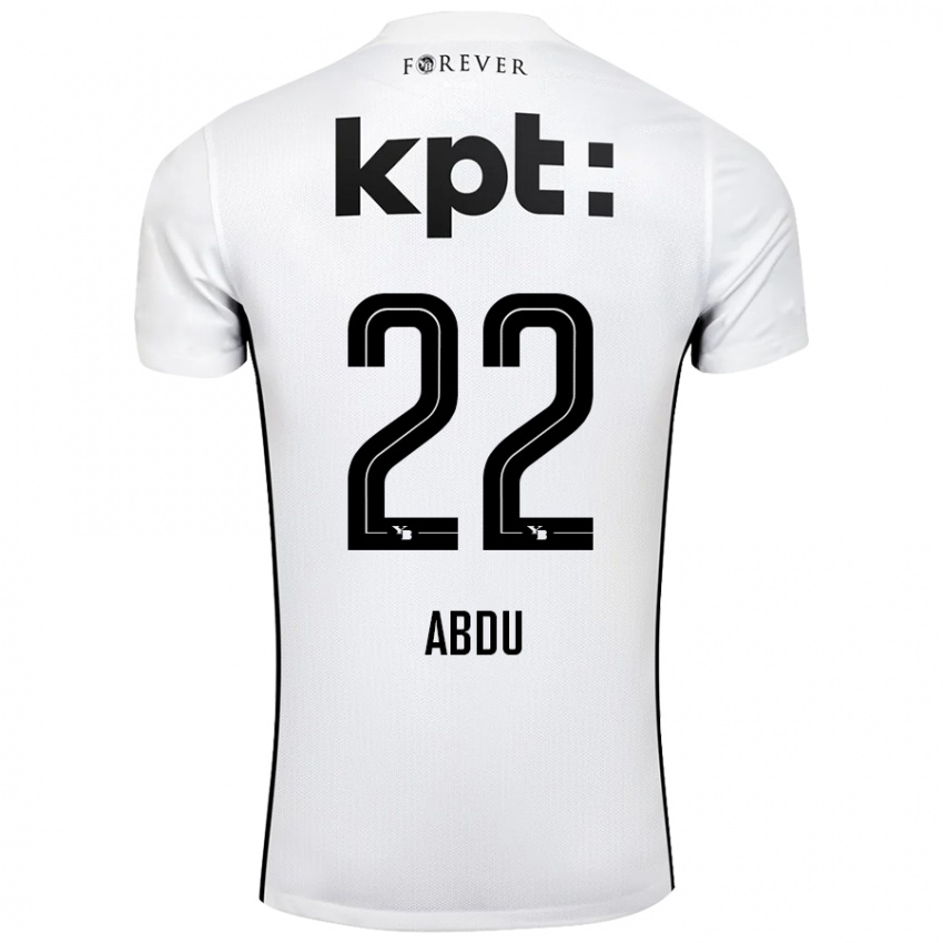 Børn Abdu Conté #22 Hvid Sort Udebane Spillertrøjer 2024/25 Trøje T-Shirt