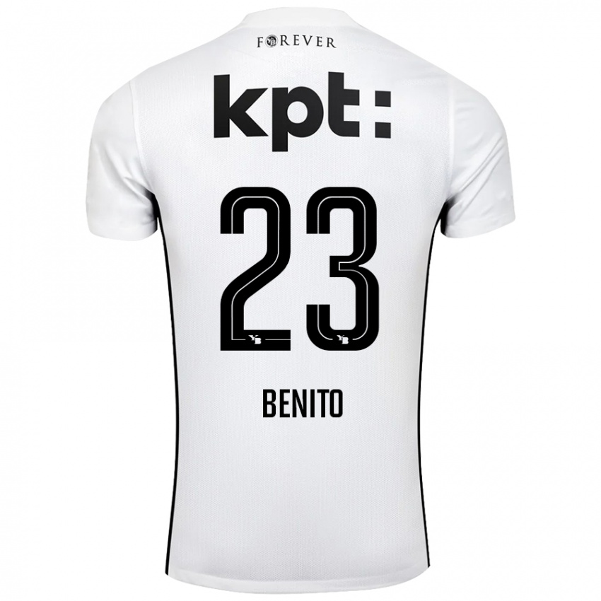 Børn Loris Benito #23 Hvid Sort Udebane Spillertrøjer 2024/25 Trøje T-Shirt