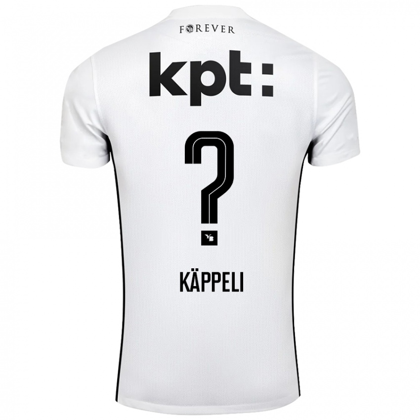 Børn Cuno Käppeli #0 Hvid Sort Udebane Spillertrøjer 2024/25 Trøje T-Shirt