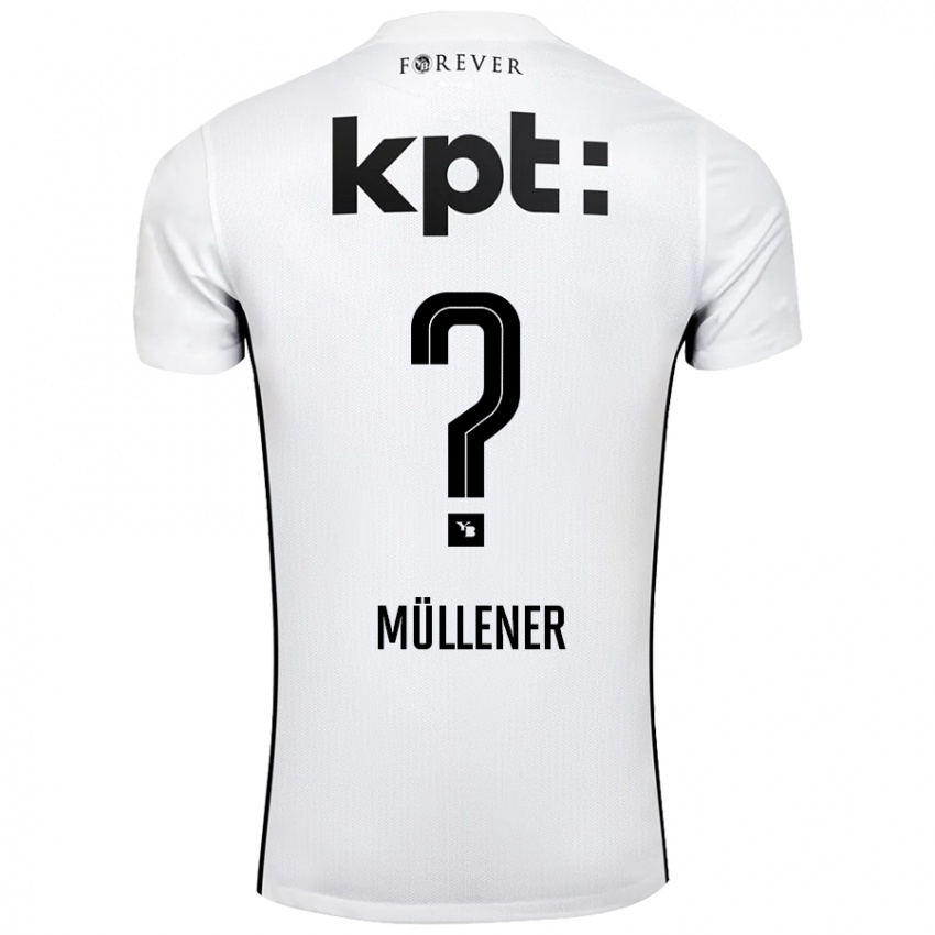 Børn Mika Müllener #0 Hvid Sort Udebane Spillertrøjer 2024/25 Trøje T-Shirt