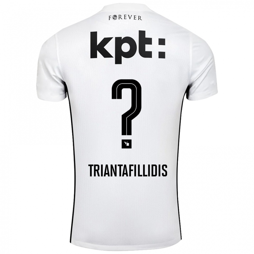 Børn Nevin Triantafillidis #0 Hvid Sort Udebane Spillertrøjer 2024/25 Trøje T-Shirt