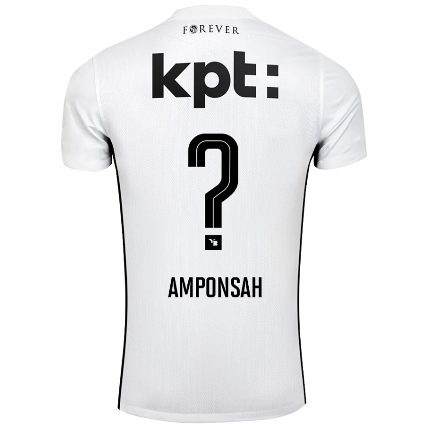 Børn Bright Amponsah #0 Hvid Sort Udebane Spillertrøjer 2024/25 Trøje T-Shirt