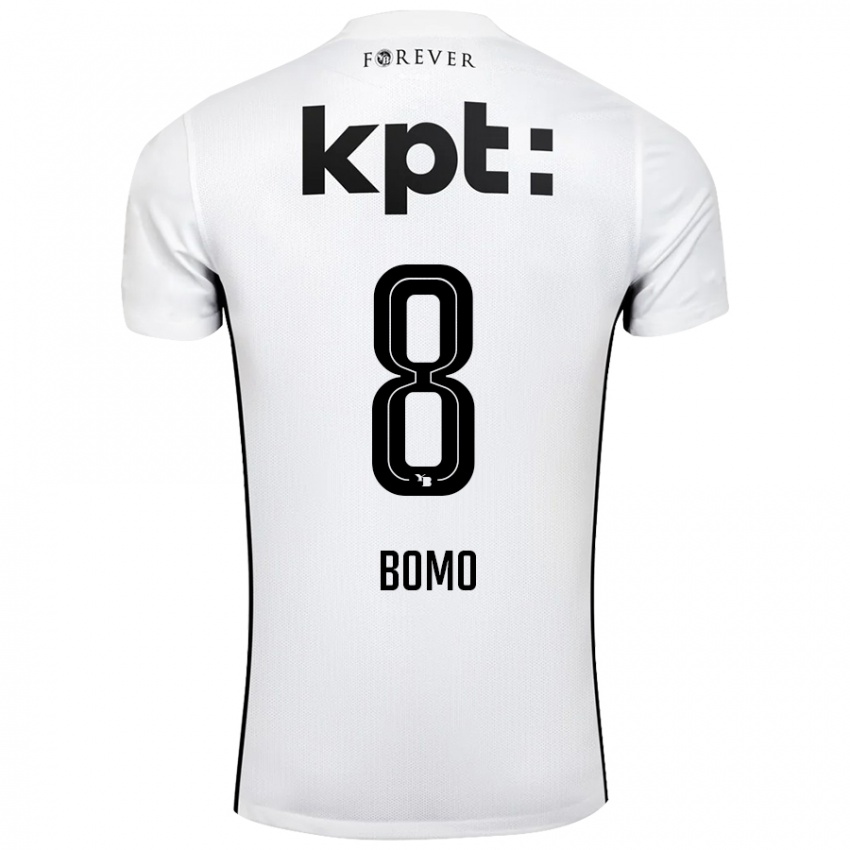 Børn Jacques Bomo #8 Hvid Sort Udebane Spillertrøjer 2024/25 Trøje T-Shirt