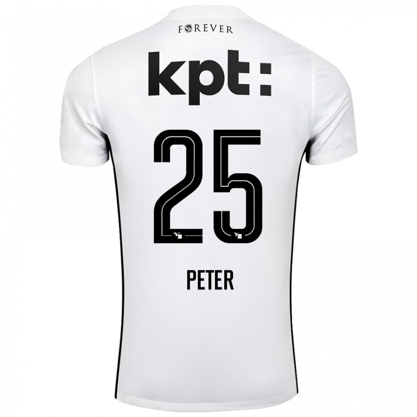 Børn Luc Peter #25 Hvid Sort Udebane Spillertrøjer 2024/25 Trøje T-Shirt