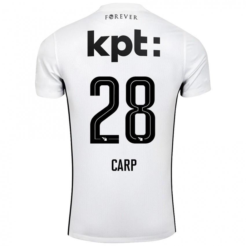 Børn Cristina Carp #28 Hvid Sort Udebane Spillertrøjer 2024/25 Trøje T-Shirt