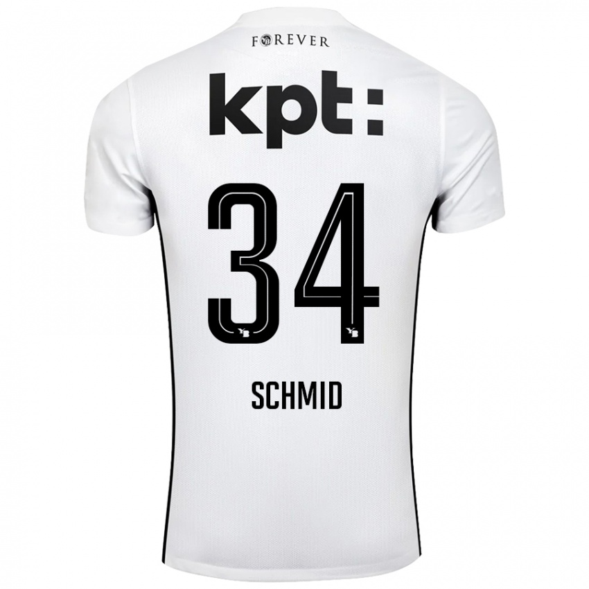 Børn Céline Schmid #34 Hvid Sort Udebane Spillertrøjer 2024/25 Trøje T-Shirt