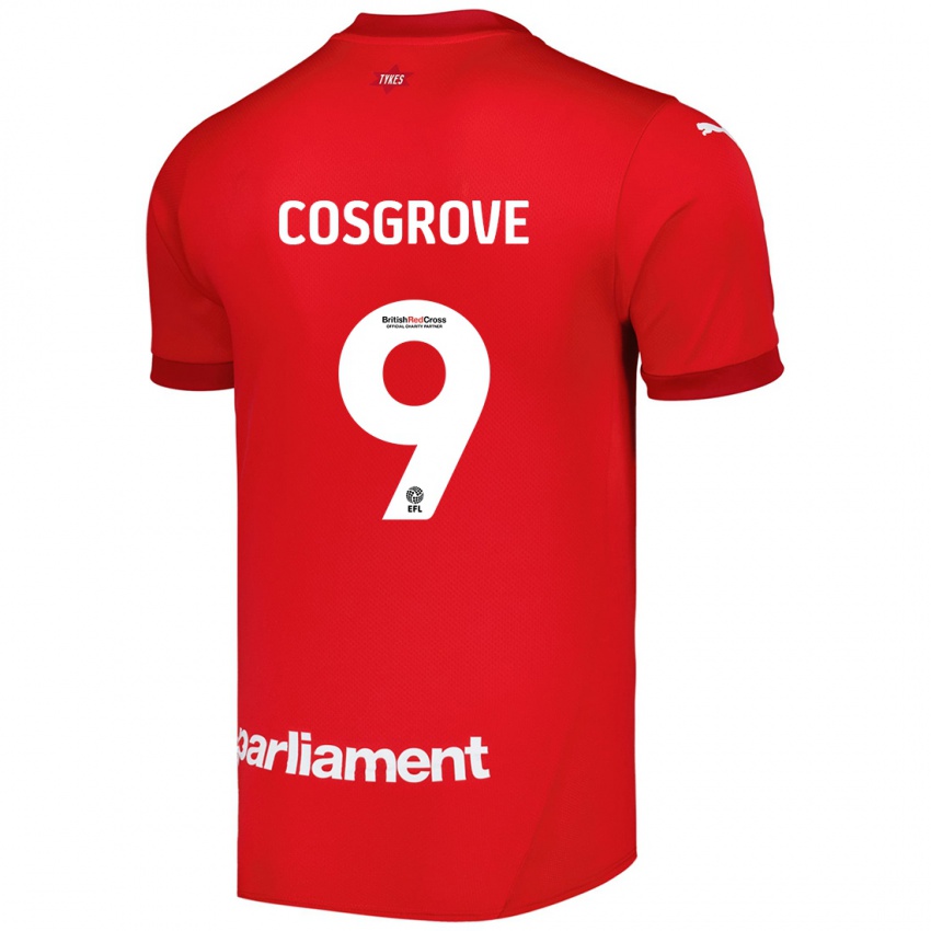 Mænd Sam Cosgrove #9 Rød Hjemmebane Spillertrøjer 2024/25 Trøje T-Shirt