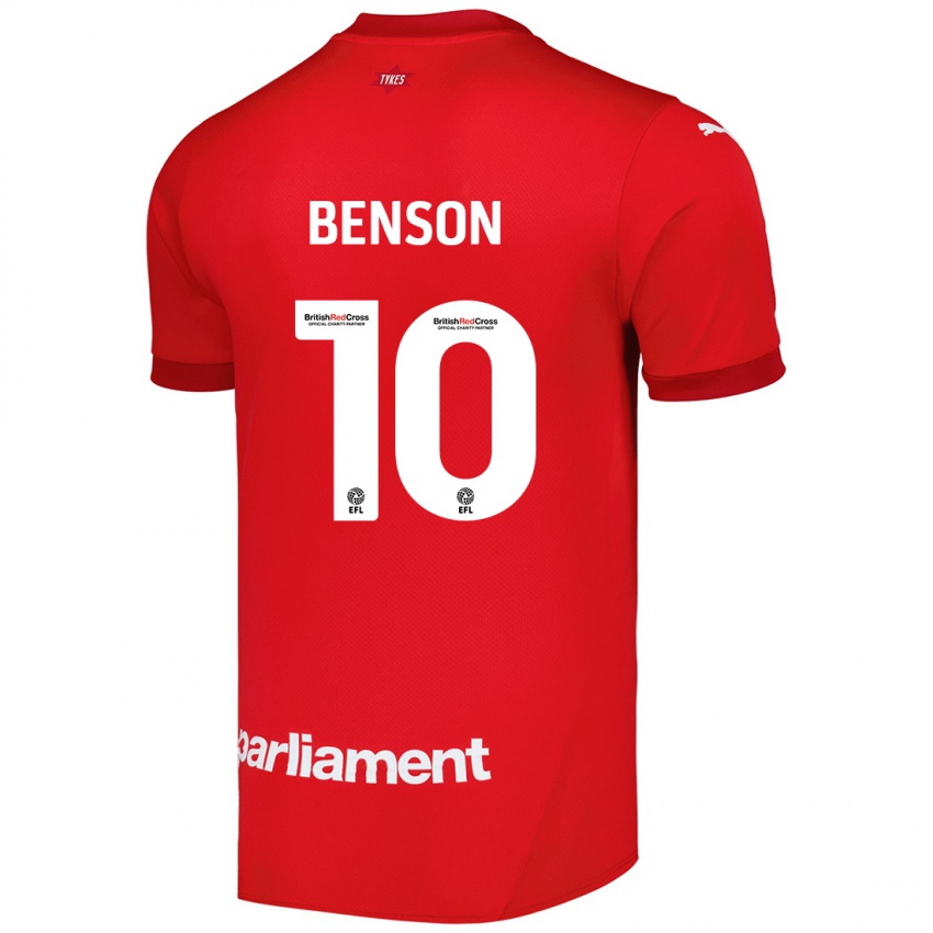 Mænd Josh Benson #10 Rød Hjemmebane Spillertrøjer 2024/25 Trøje T-Shirt