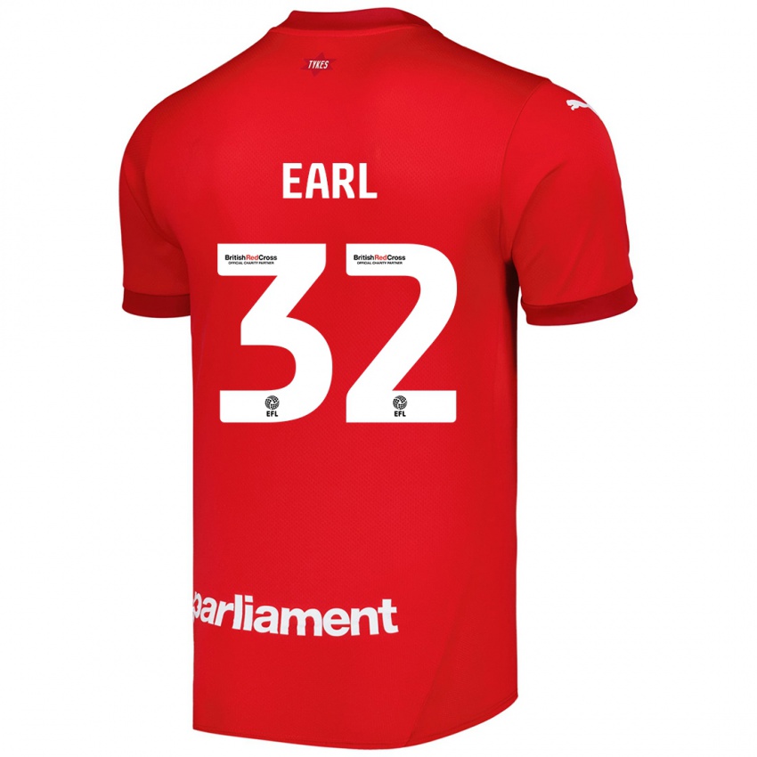 Mænd Josh Earl #32 Rød Hjemmebane Spillertrøjer 2024/25 Trøje T-Shirt