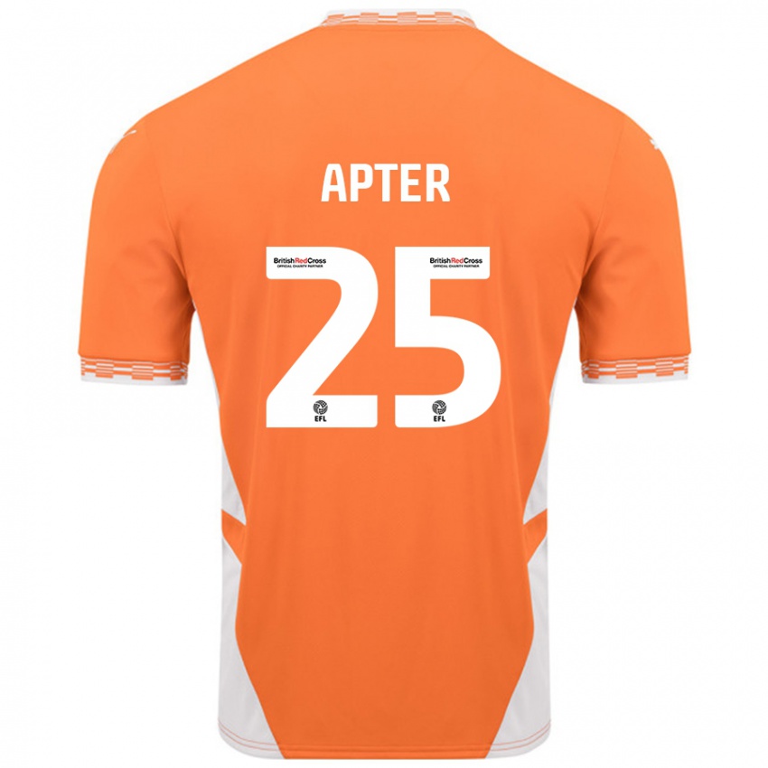 Mænd Rob Apter #25 Orange Hvid Hjemmebane Spillertrøjer 2024/25 Trøje T-Shirt