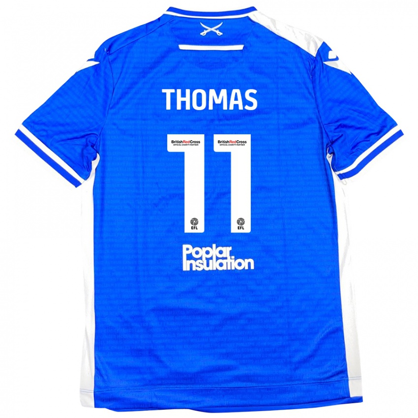 Mænd Luke Thomas #11 Blå Hvid Hjemmebane Spillertrøjer 2024/25 Trøje T-Shirt