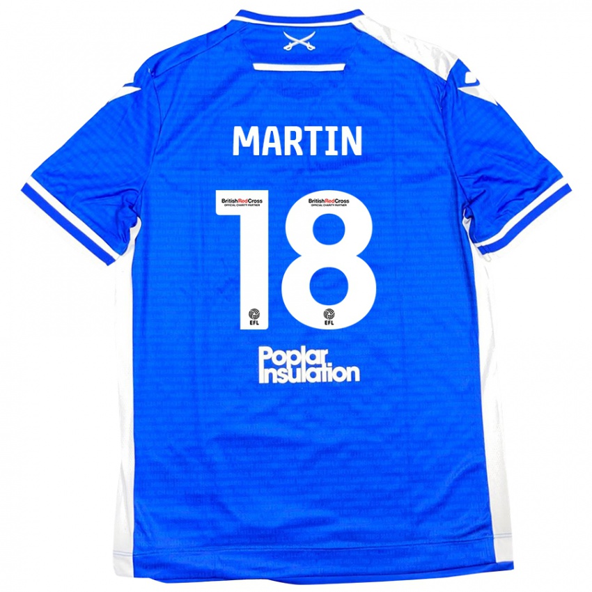 Mænd Chris Martin #18 Blå Hvid Hjemmebane Spillertrøjer 2024/25 Trøje T-Shirt