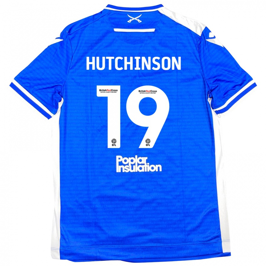 Mænd Isaac Hutchinson #19 Blå Hvid Hjemmebane Spillertrøjer 2024/25 Trøje T-Shirt