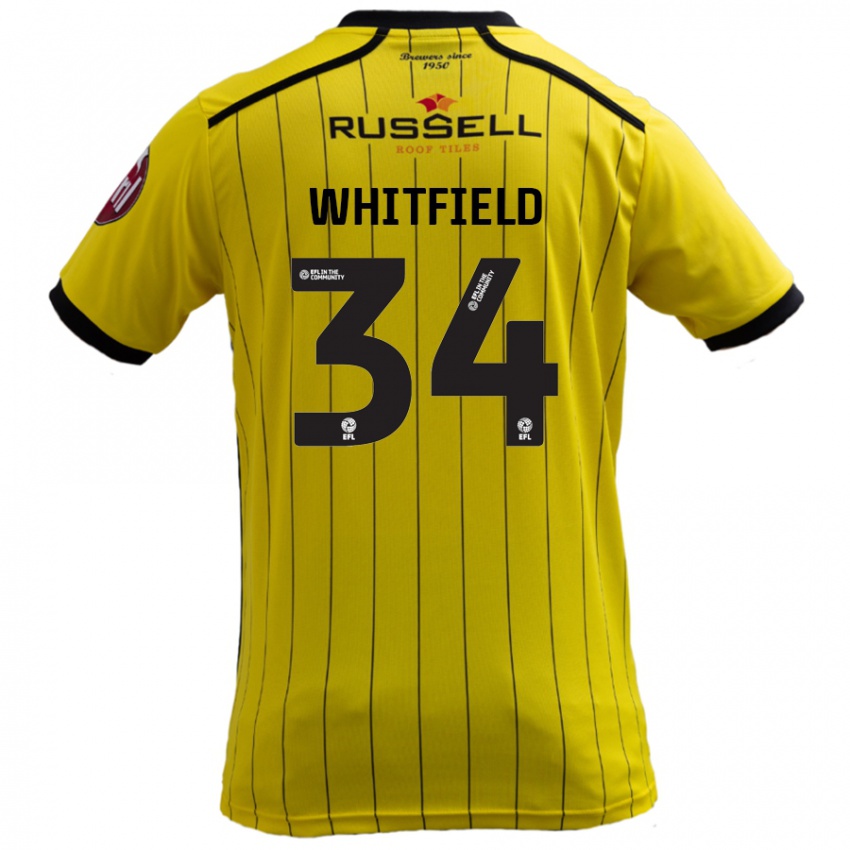 Mænd Ben Whitfield #34 Gul Hjemmebane Spillertrøjer 2024/25 Trøje T-Shirt