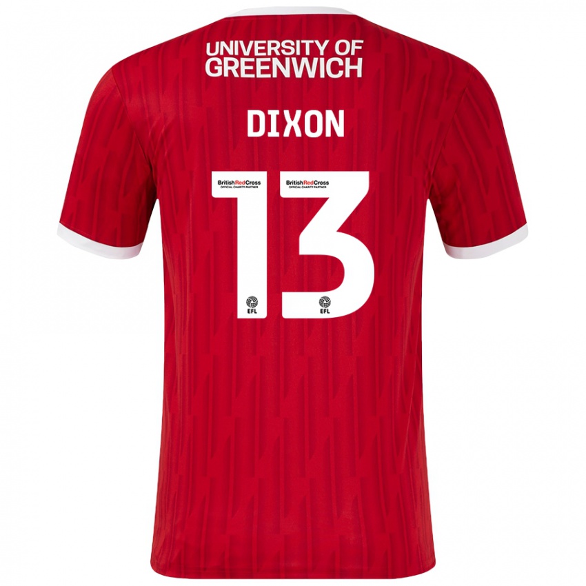 Mænd Kaheim Dixon #13 Rød Hvid Hjemmebane Spillertrøjer 2024/25 Trøje T-Shirt