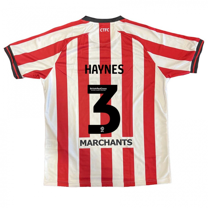 Mænd Ryan Haynes #3 Rød Hvid Hjemmebane Spillertrøjer 2024/25 Trøje T-Shirt