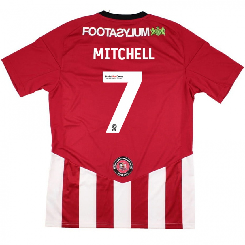 Mænd Demetri Mitchell #7 Rød Hvid Hjemmebane Spillertrøjer 2024/25 Trøje T-Shirt