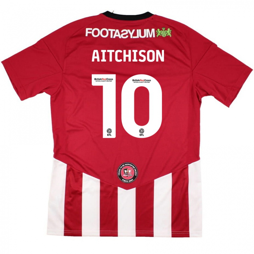 Mænd Jack Aitchison #10 Rød Hvid Hjemmebane Spillertrøjer 2024/25 Trøje T-Shirt