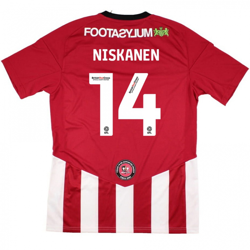 Mænd Ilmari Niskanen #14 Rød Hvid Hjemmebane Spillertrøjer 2024/25 Trøje T-Shirt