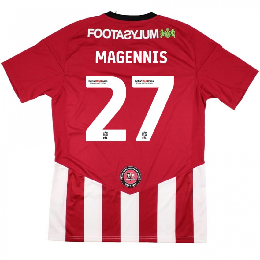 Mænd Josh Magennis #27 Rød Hvid Hjemmebane Spillertrøjer 2024/25 Trøje T-Shirt