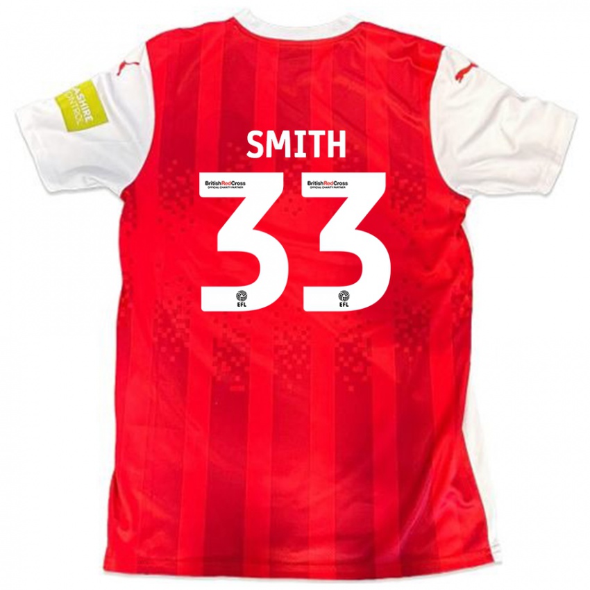 Mænd Pele Smith #33 Rød Hvid Hjemmebane Spillertrøjer 2024/25 Trøje T-Shirt