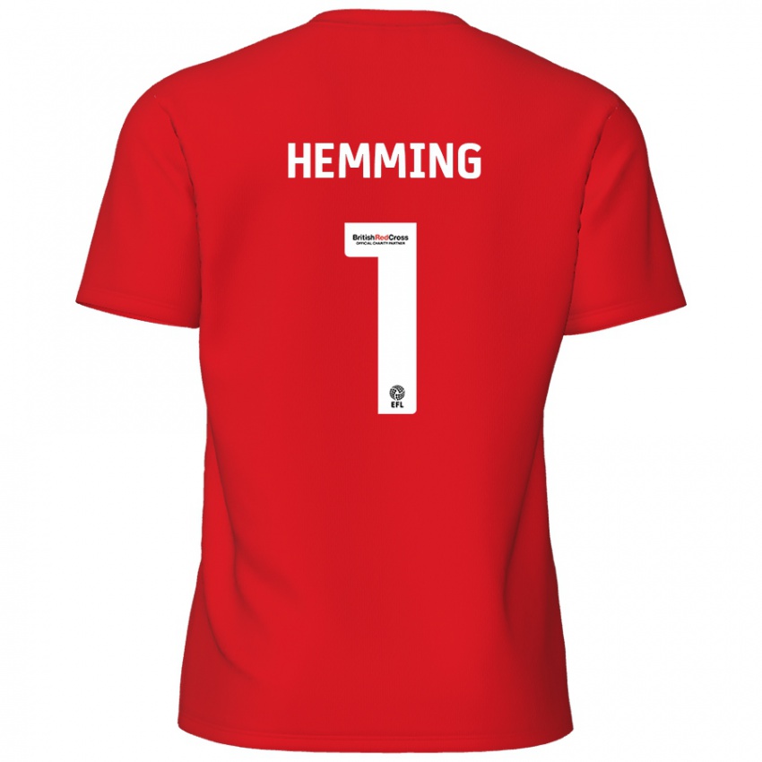 Mænd Zach Hemming #1 Rød Hjemmebane Spillertrøjer 2024/25 Trøje T-Shirt