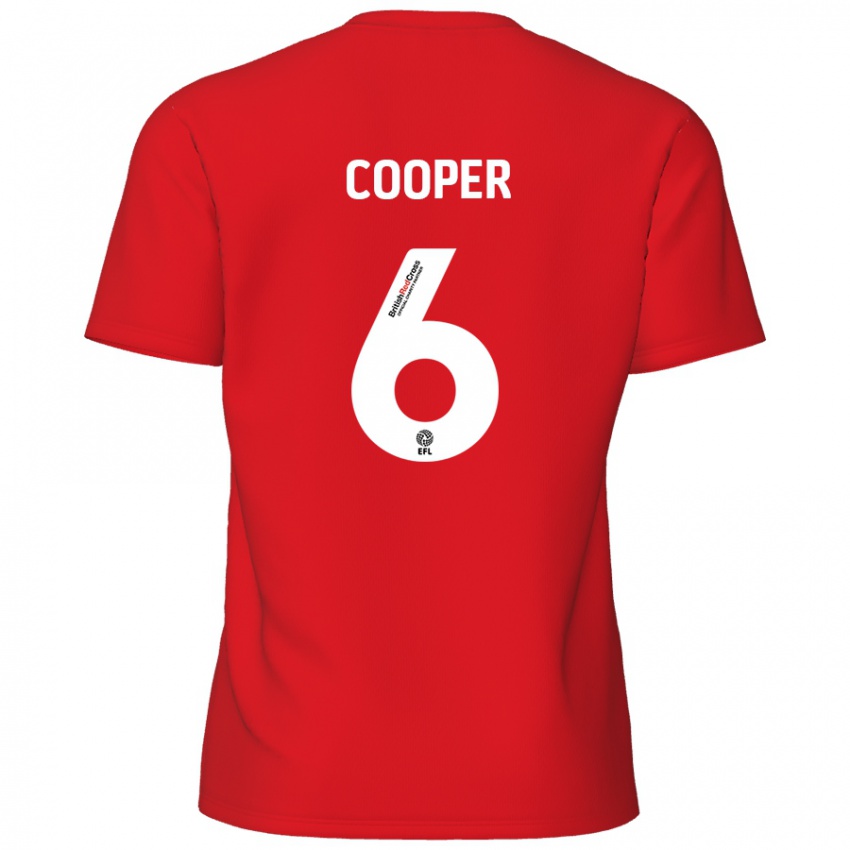 Mænd Brandon Cooper #6 Rød Hjemmebane Spillertrøjer 2024/25 Trøje T-Shirt