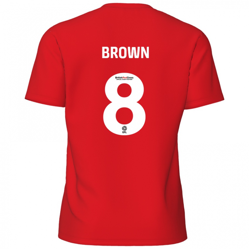 Mænd Jordan Brown #8 Rød Hjemmebane Spillertrøjer 2024/25 Trøje T-Shirt