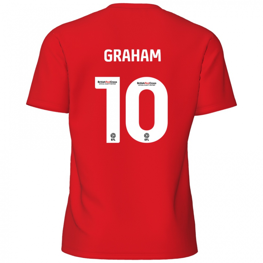 Mænd Jordan Graham #10 Rød Hjemmebane Spillertrøjer 2024/25 Trøje T-Shirt