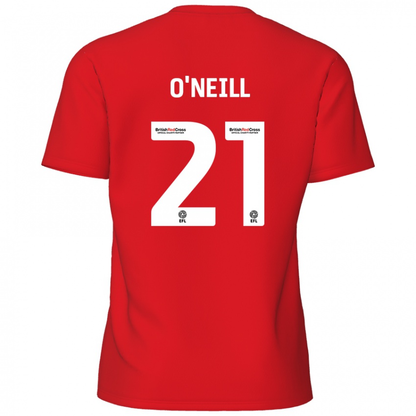 Mænd Ollie O'neill #21 Rød Hjemmebane Spillertrøjer 2024/25 Trøje T-Shirt