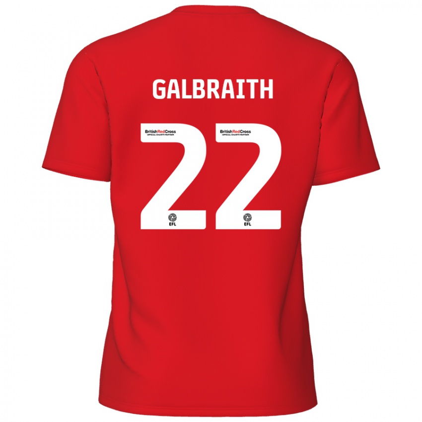 Mænd Ethan Galbraith #22 Rød Hjemmebane Spillertrøjer 2024/25 Trøje T-Shirt