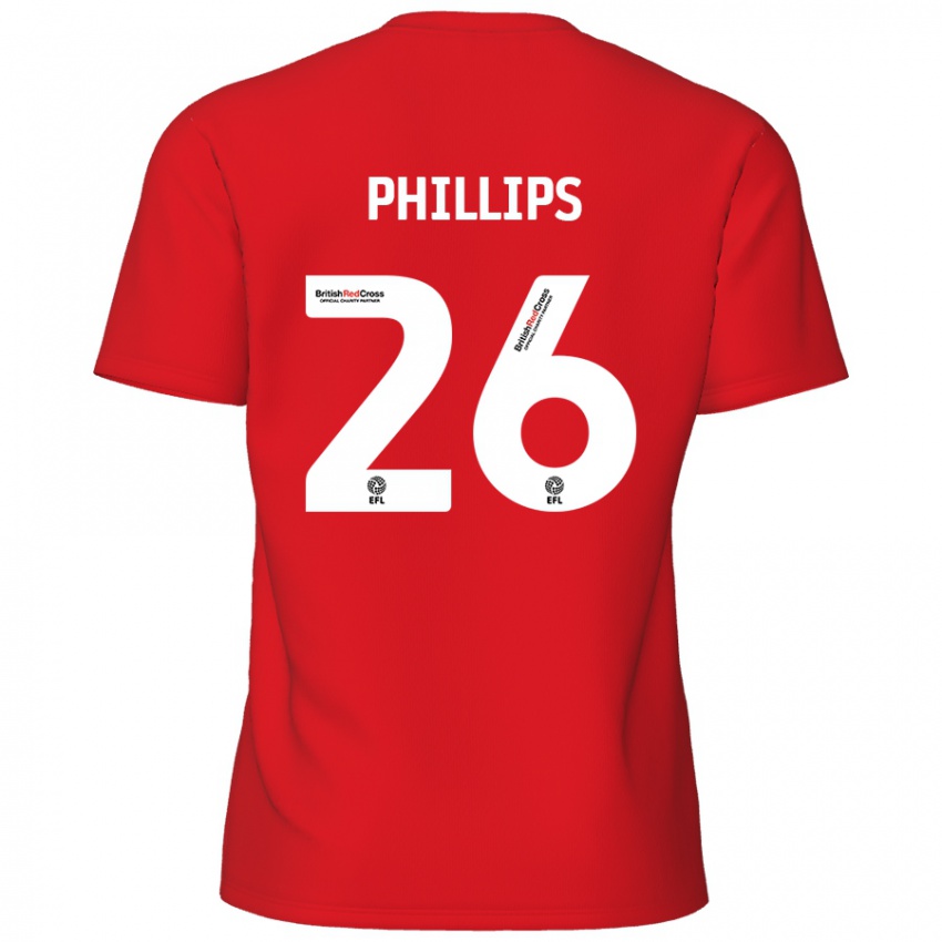 Mænd Noah Phillips #26 Rød Hjemmebane Spillertrøjer 2024/25 Trøje T-Shirt