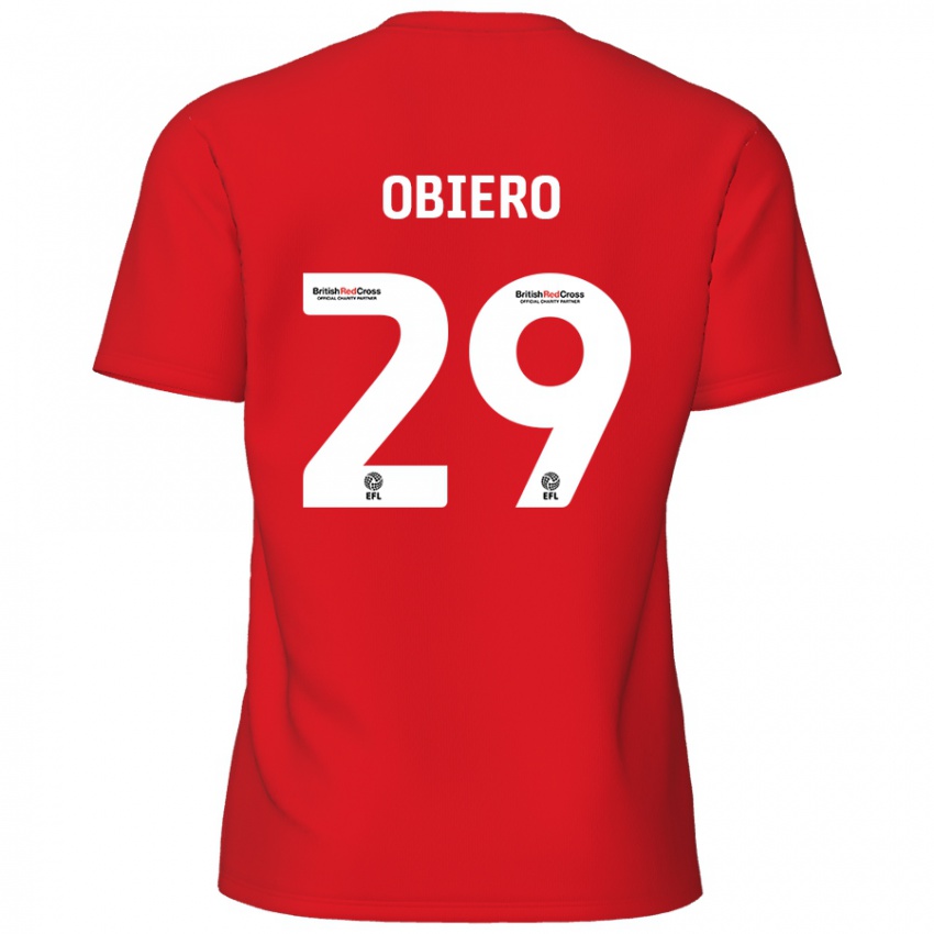 Mænd Zech Obiero #29 Rød Hjemmebane Spillertrøjer 2024/25 Trøje T-Shirt