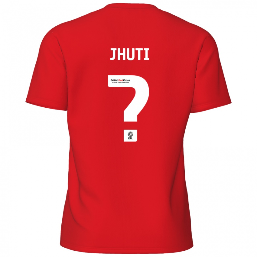 Mænd Reece Jhuti #0 Rød Hjemmebane Spillertrøjer 2024/25 Trøje T-Shirt