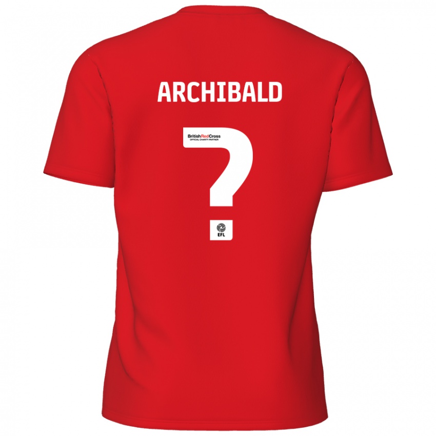 Mænd Aaron Archibald #0 Rød Hjemmebane Spillertrøjer 2024/25 Trøje T-Shirt