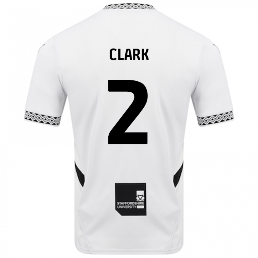 Mænd Mitch Clark #2 Hvid Hjemmebane Spillertrøjer 2024/25 Trøje T-Shirt