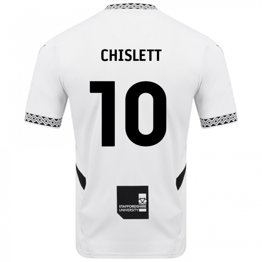 Mænd Ethan Chislett #10 Hvid Hjemmebane Spillertrøjer 2024/25 Trøje T-Shirt